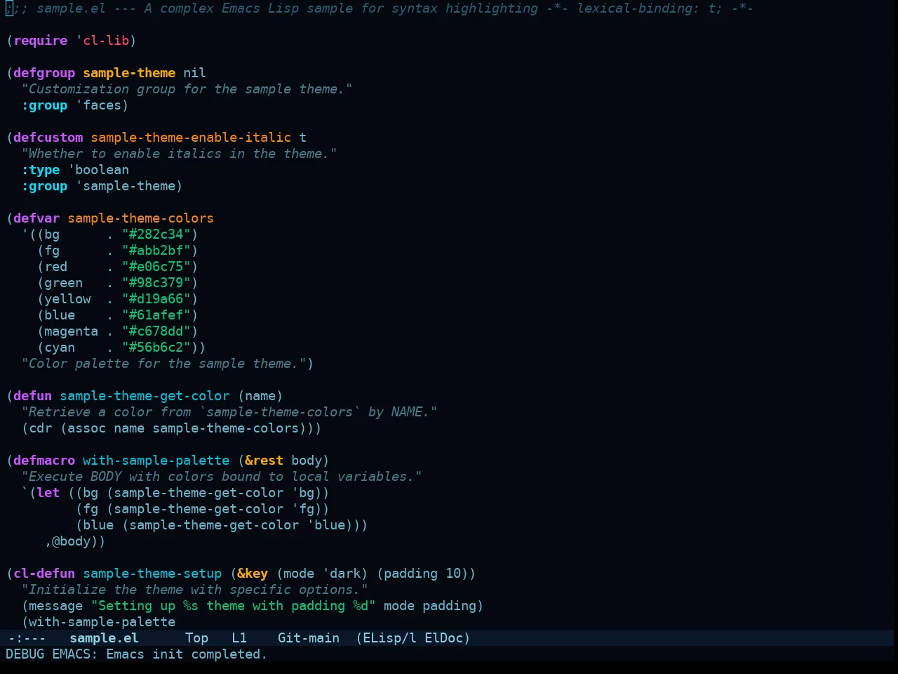Kusanagi Theme in emacs-lisp-mode
