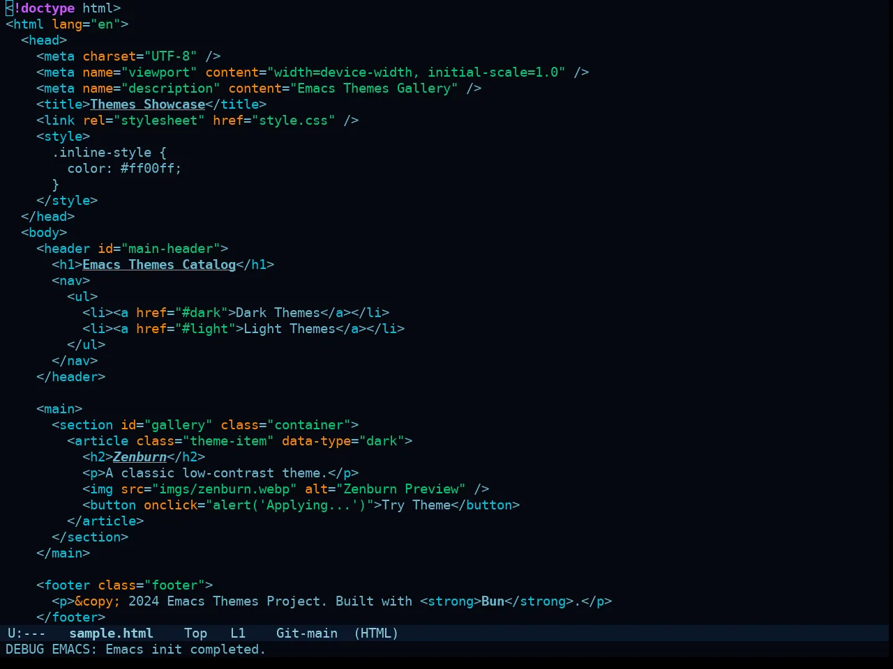 Kusanagi Theme in html-mode