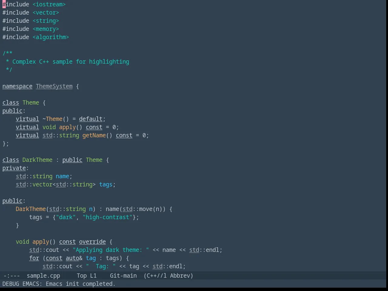 Lab Dark in c++-mode