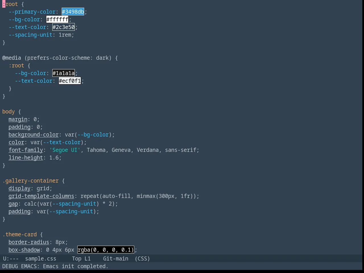 Lab Dark in css-mode