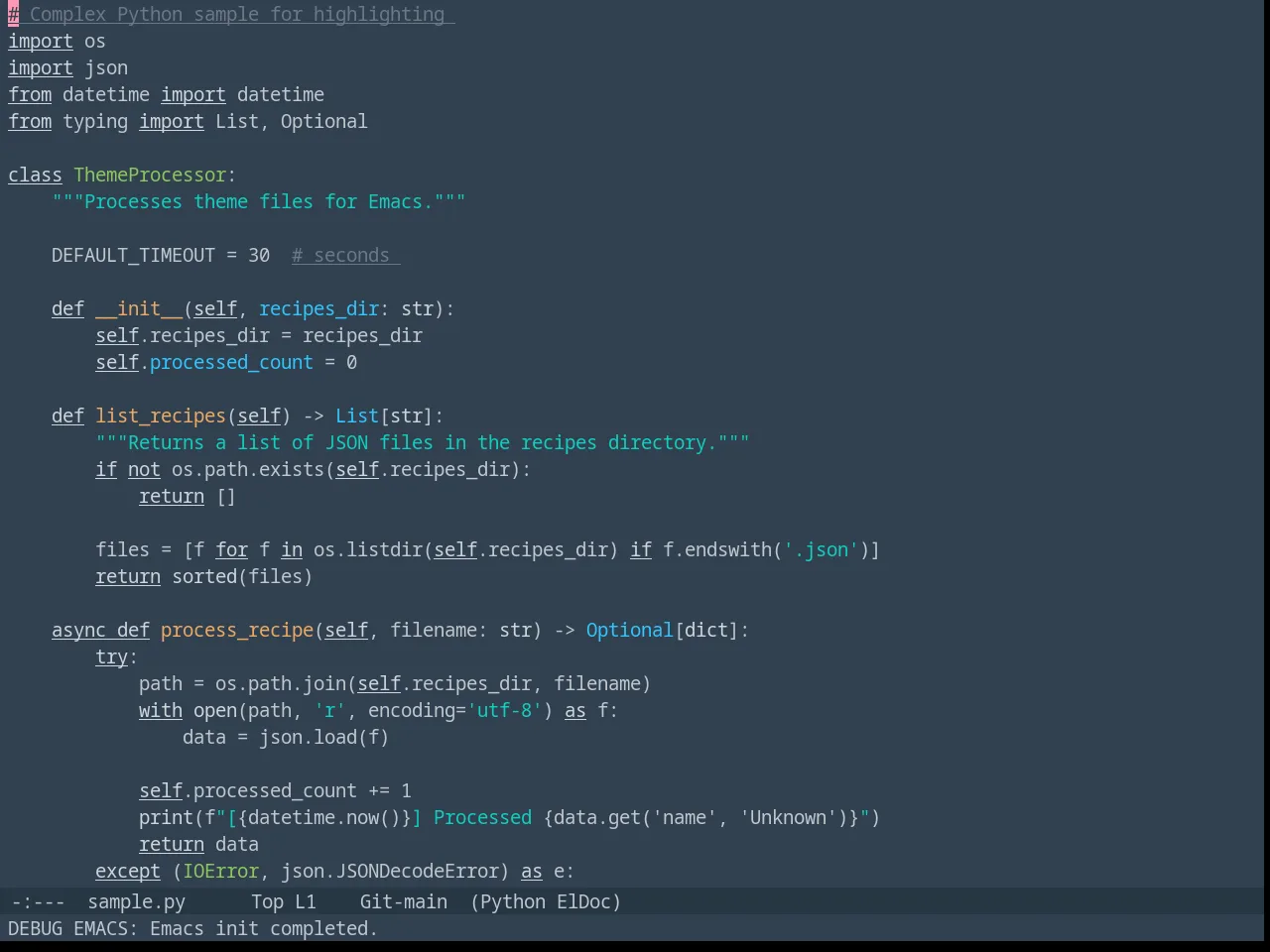 Lab Dark in python-mode