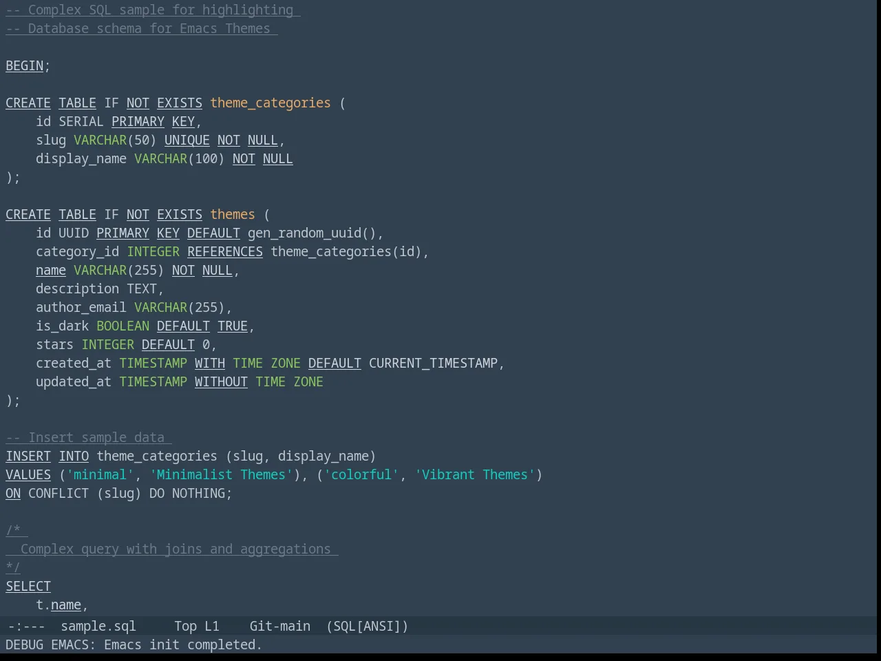 Lab Dark in sql-mode