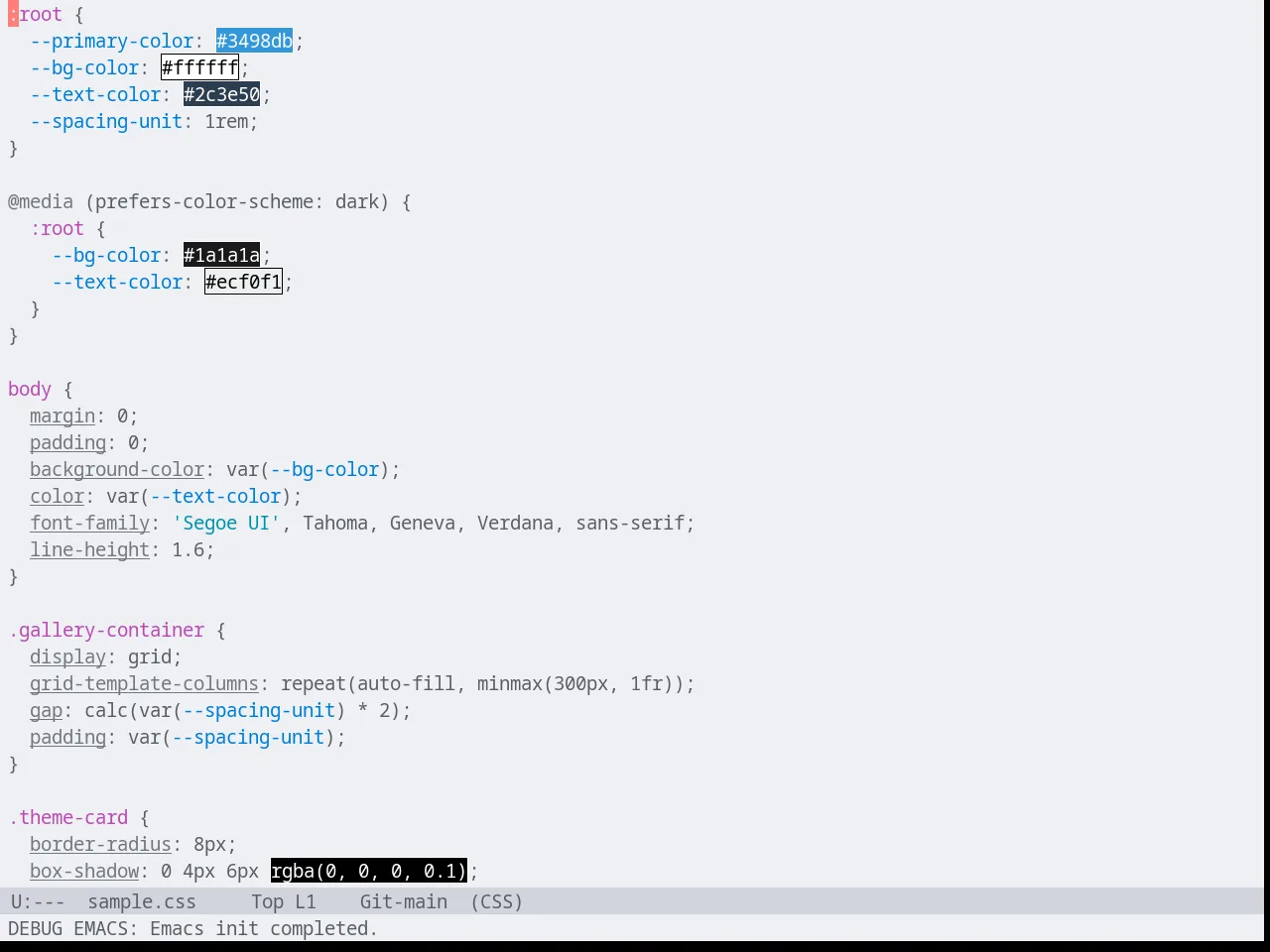 Lab Light in css-mode