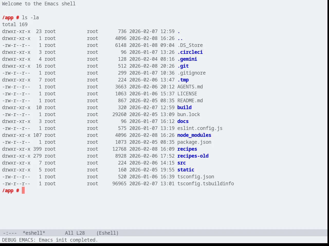 Lab Light in eshell