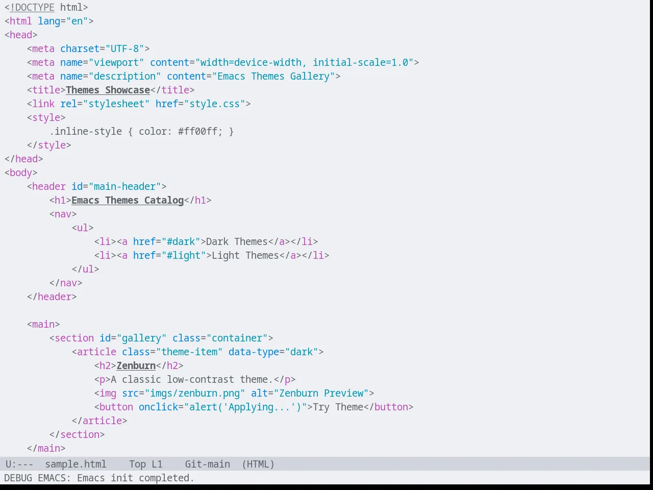Lab Light in html-mode
