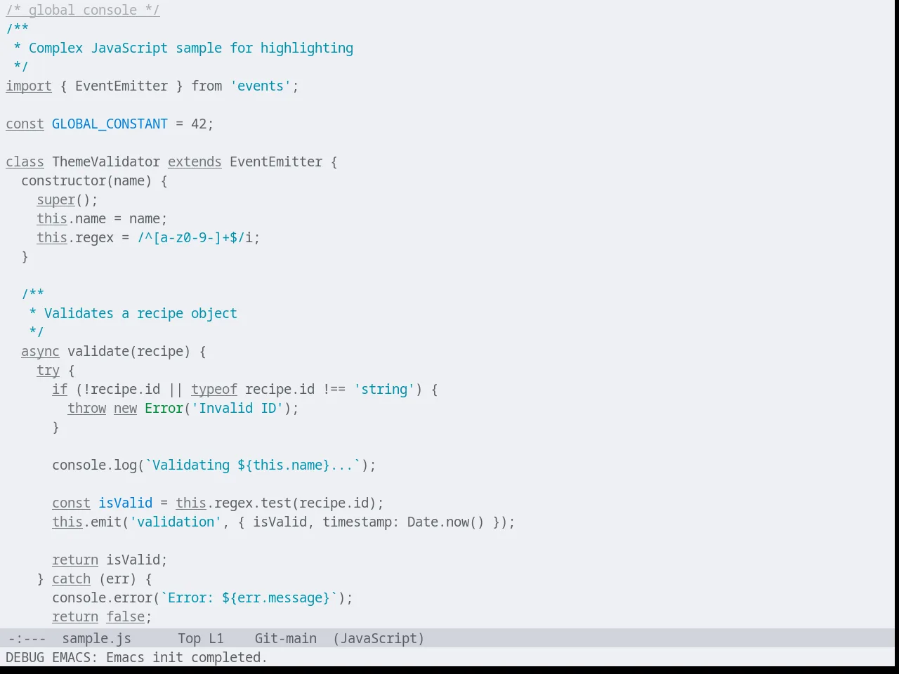 Lab Light in javascript-mode