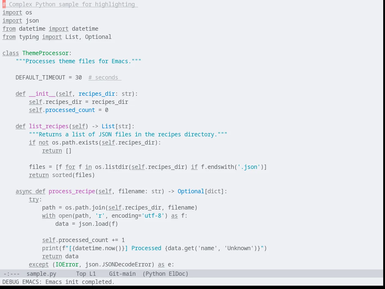 Lab Light in python-mode