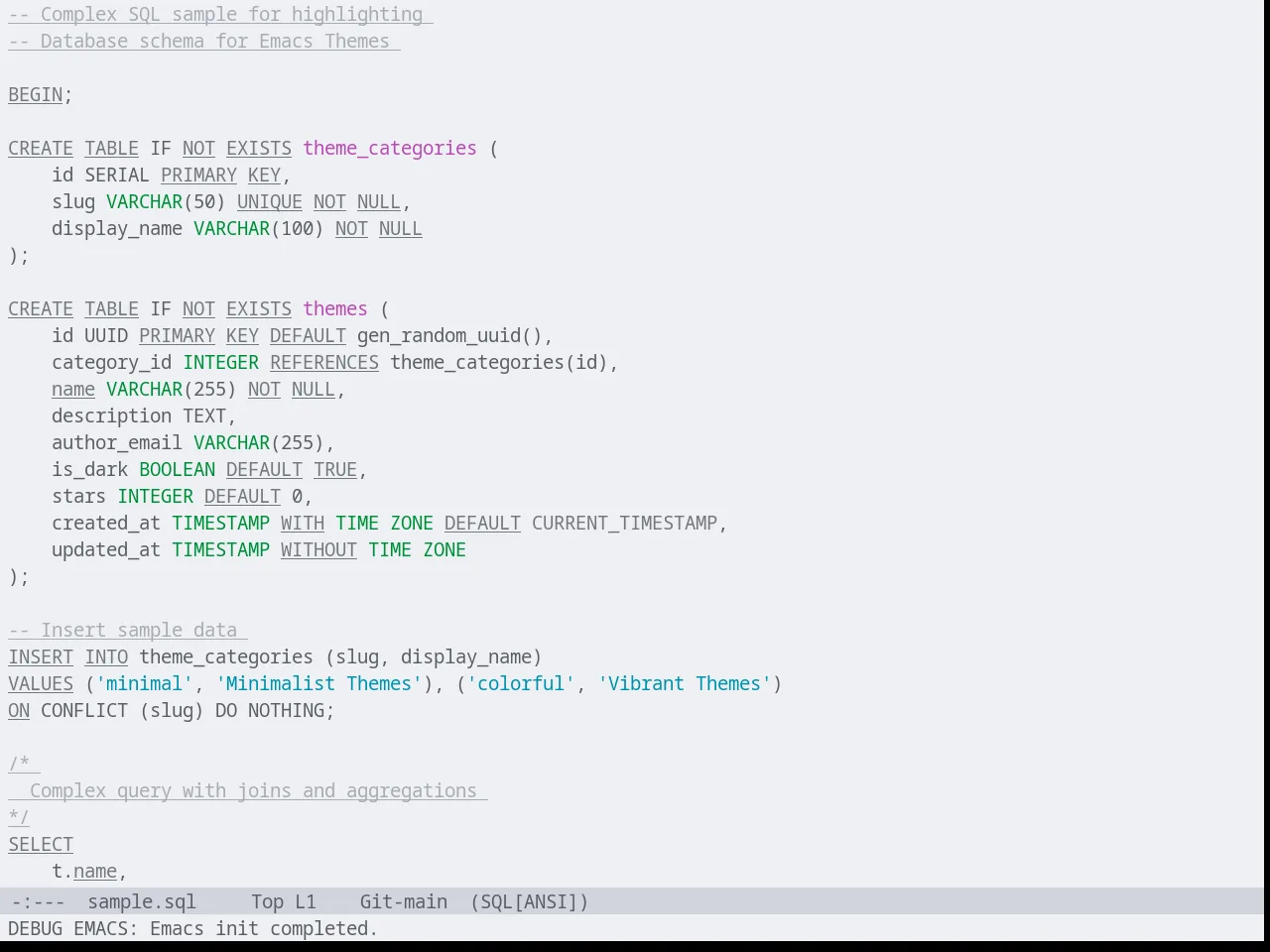 Lab Light in sql-mode