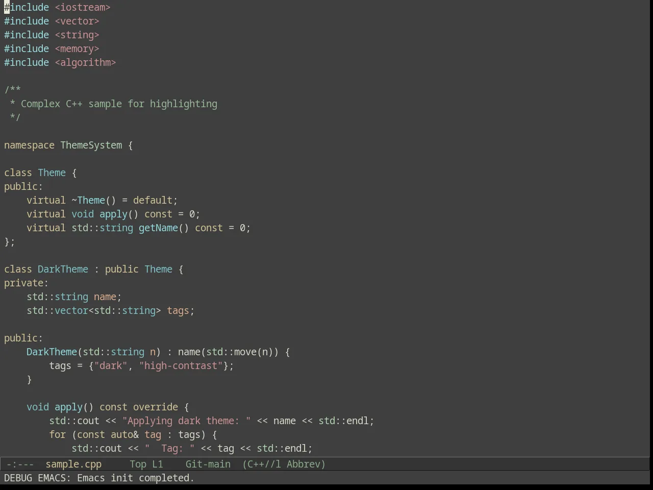 Labburn Theme in c++-mode