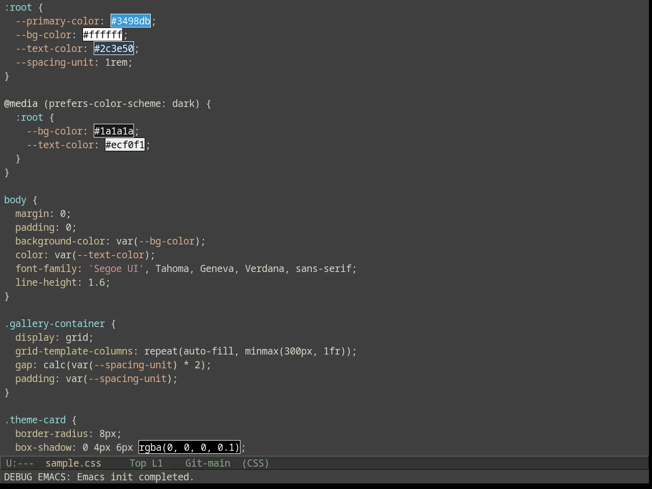 Labburn Theme in css-mode