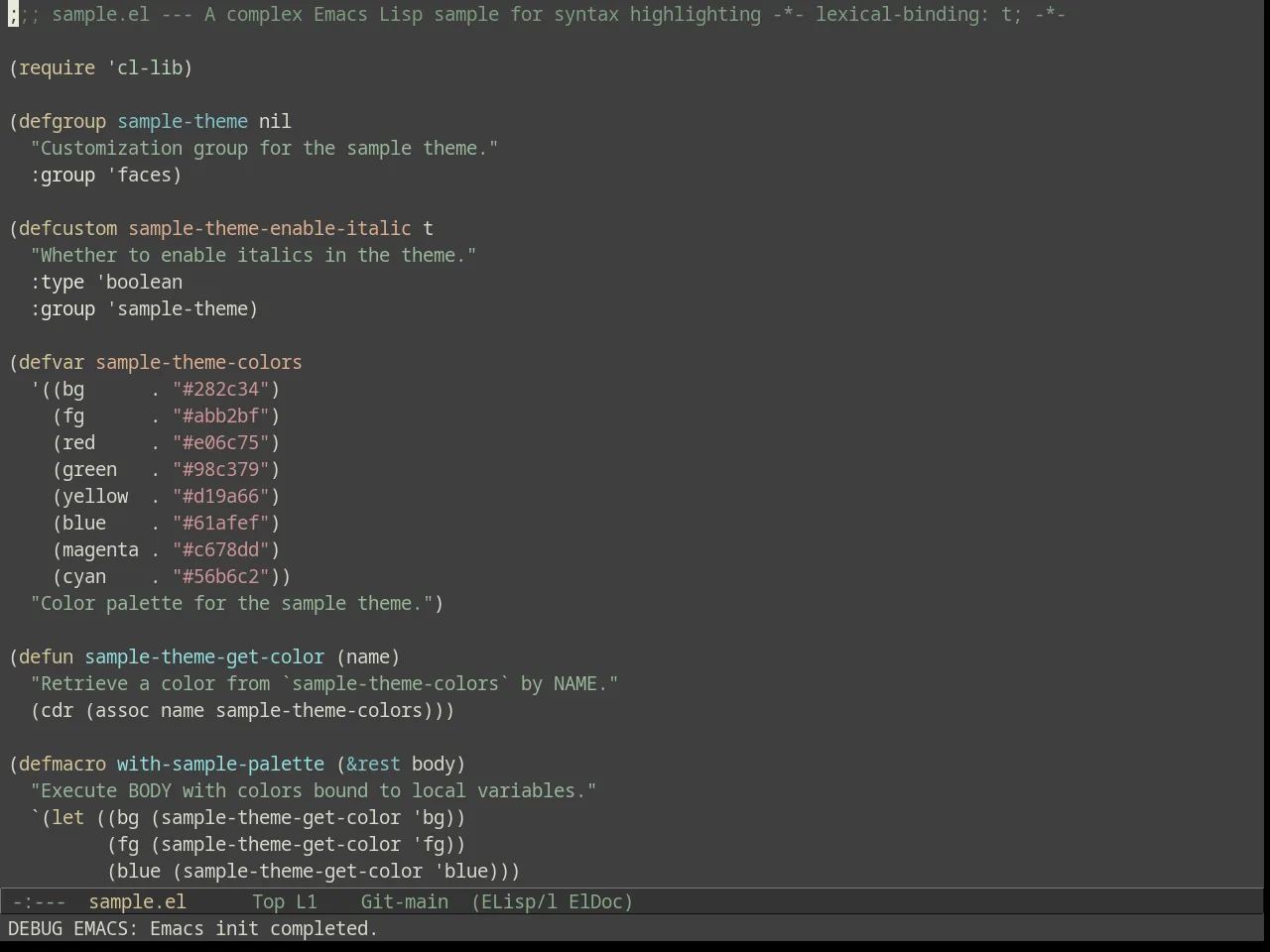 Labburn Theme in emacs-lisp-mode