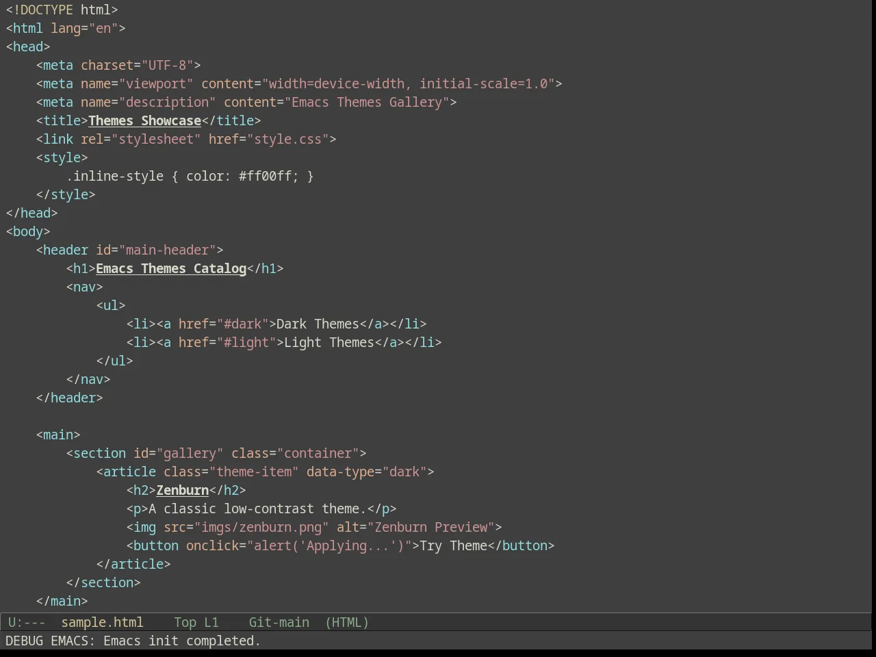 Labburn Theme in html-mode