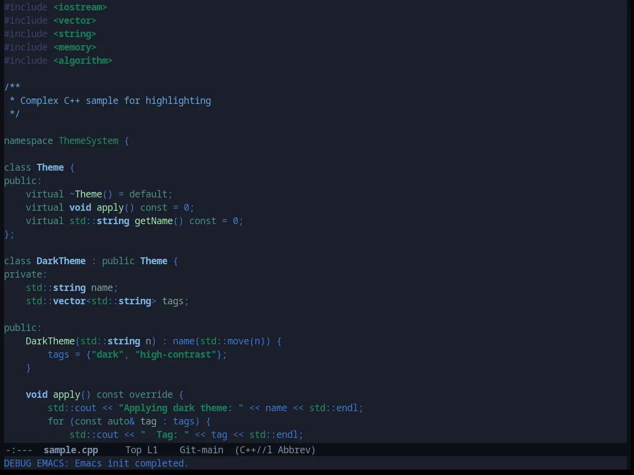 Laguna Theme in c++-mode