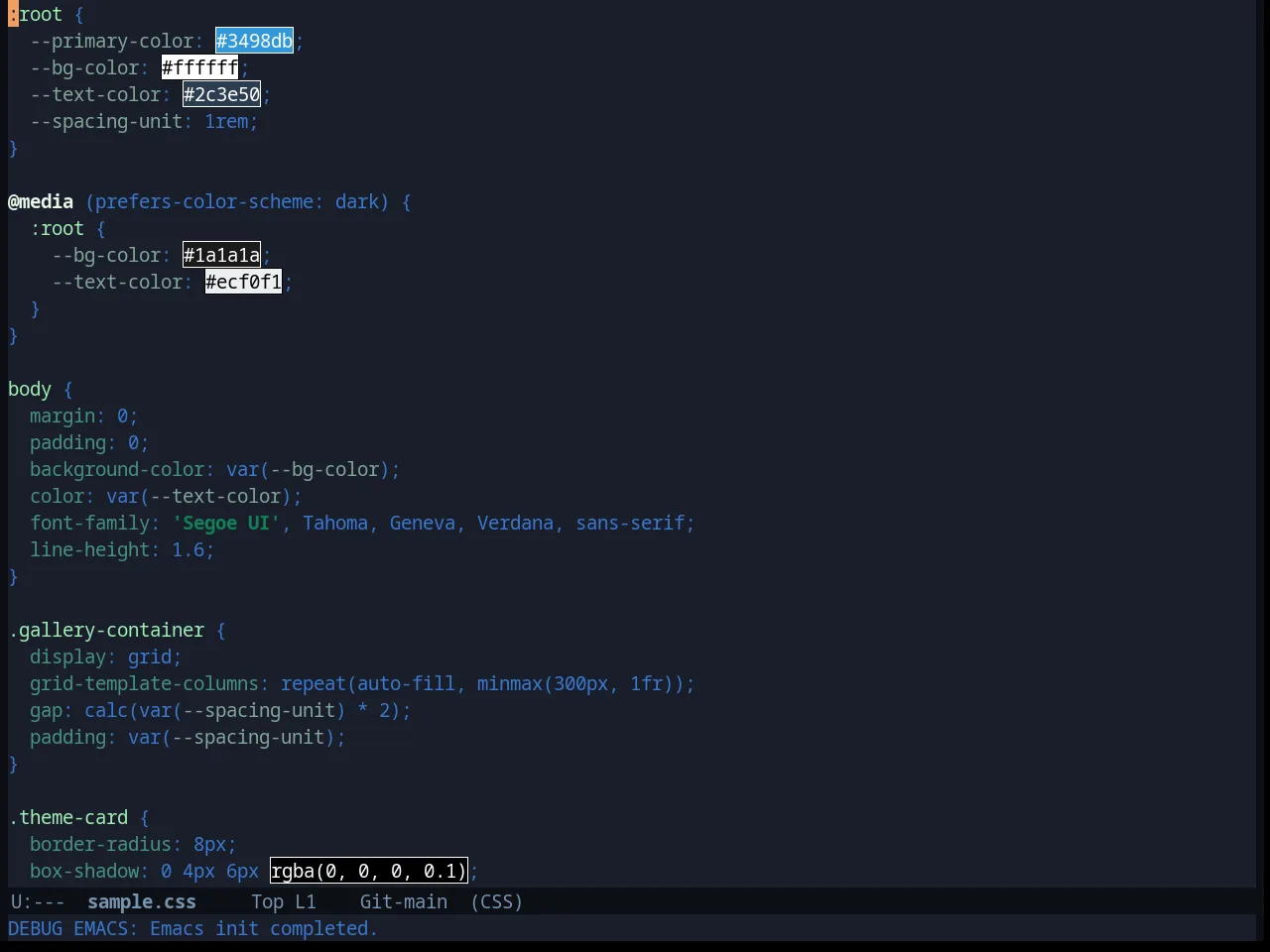 Laguna Theme in css-mode