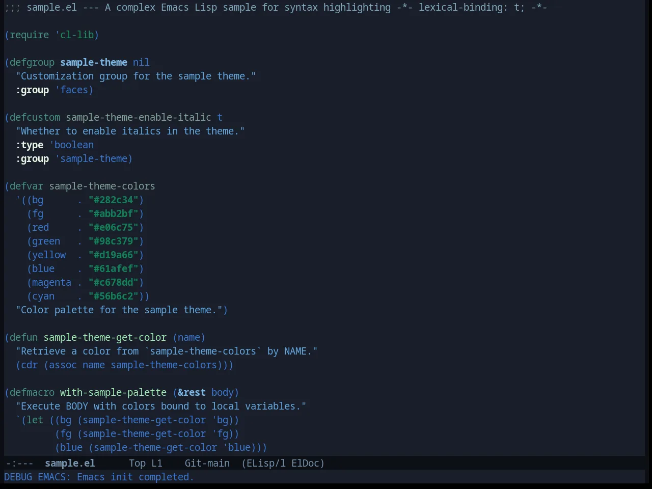 Laguna Theme in emacs-lisp-mode