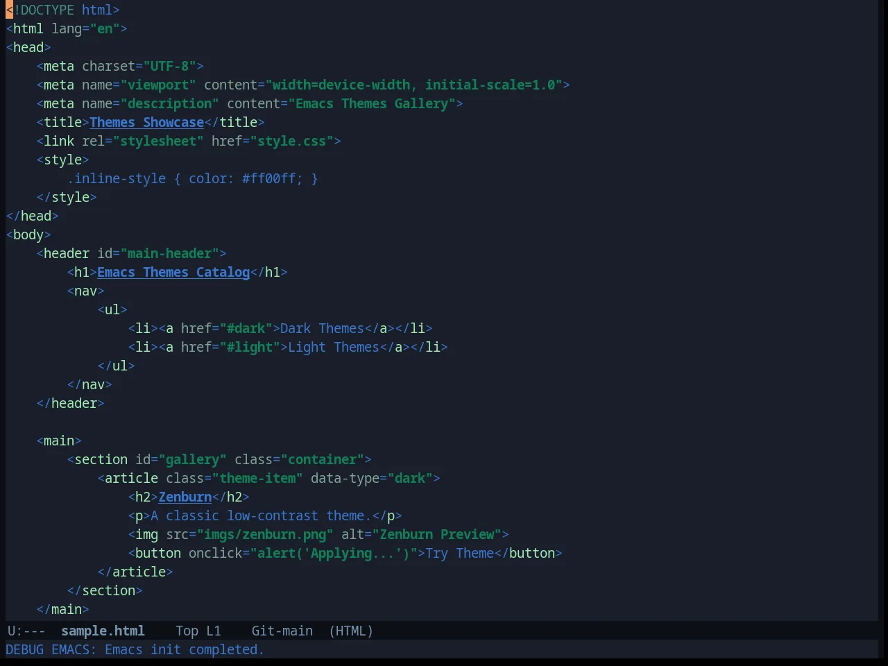 Laguna Theme in html-mode