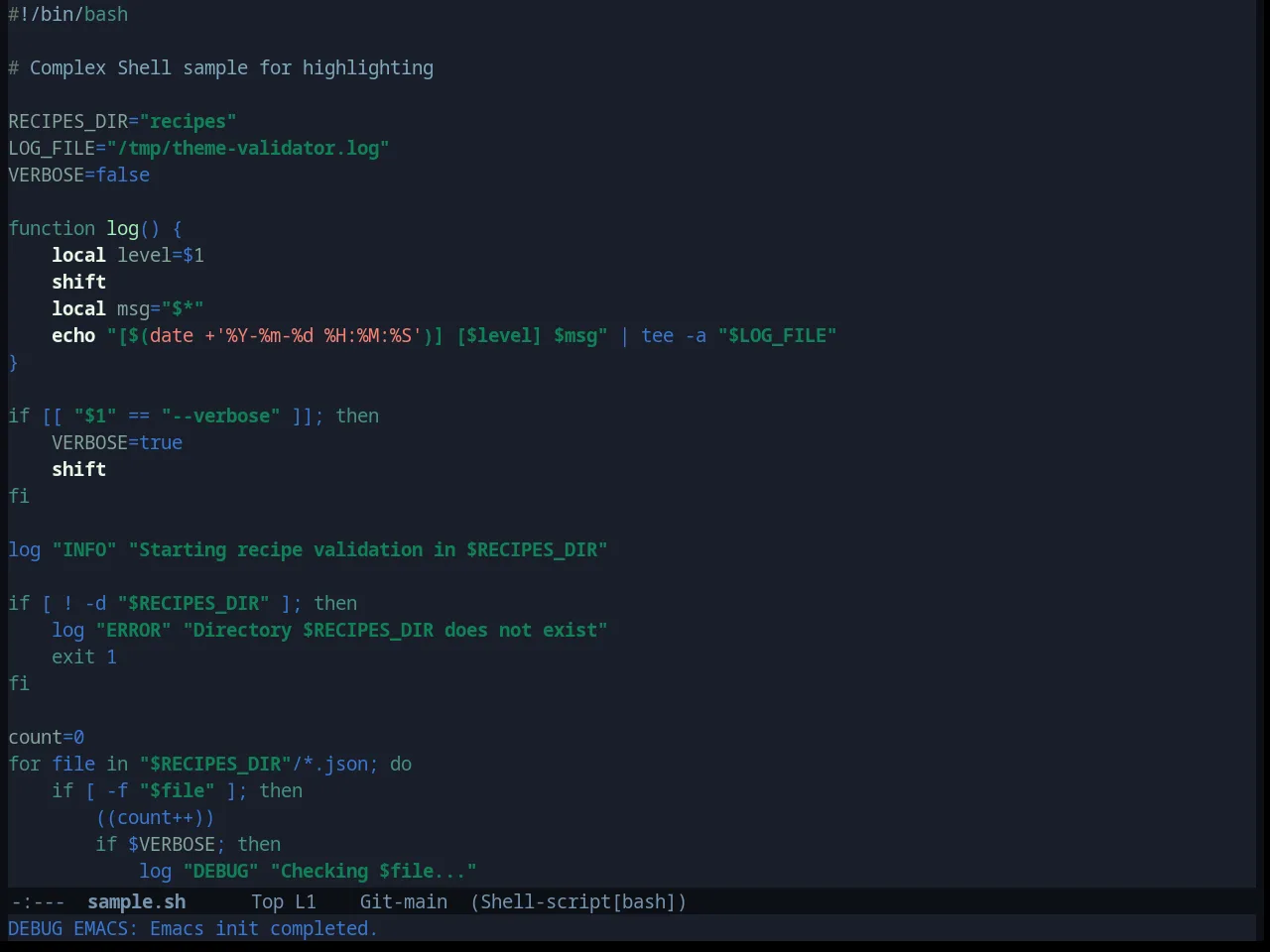 Laguna Theme in sh-mode