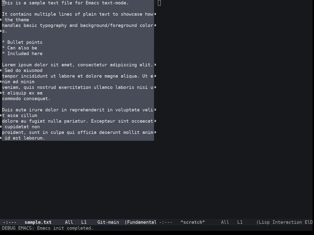 Lambda Dark Theme in fundamental-mode