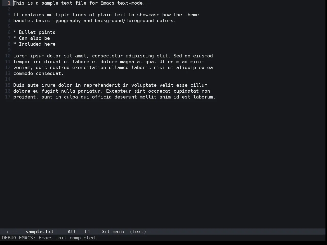 Lambda Dark Theme in text-mode