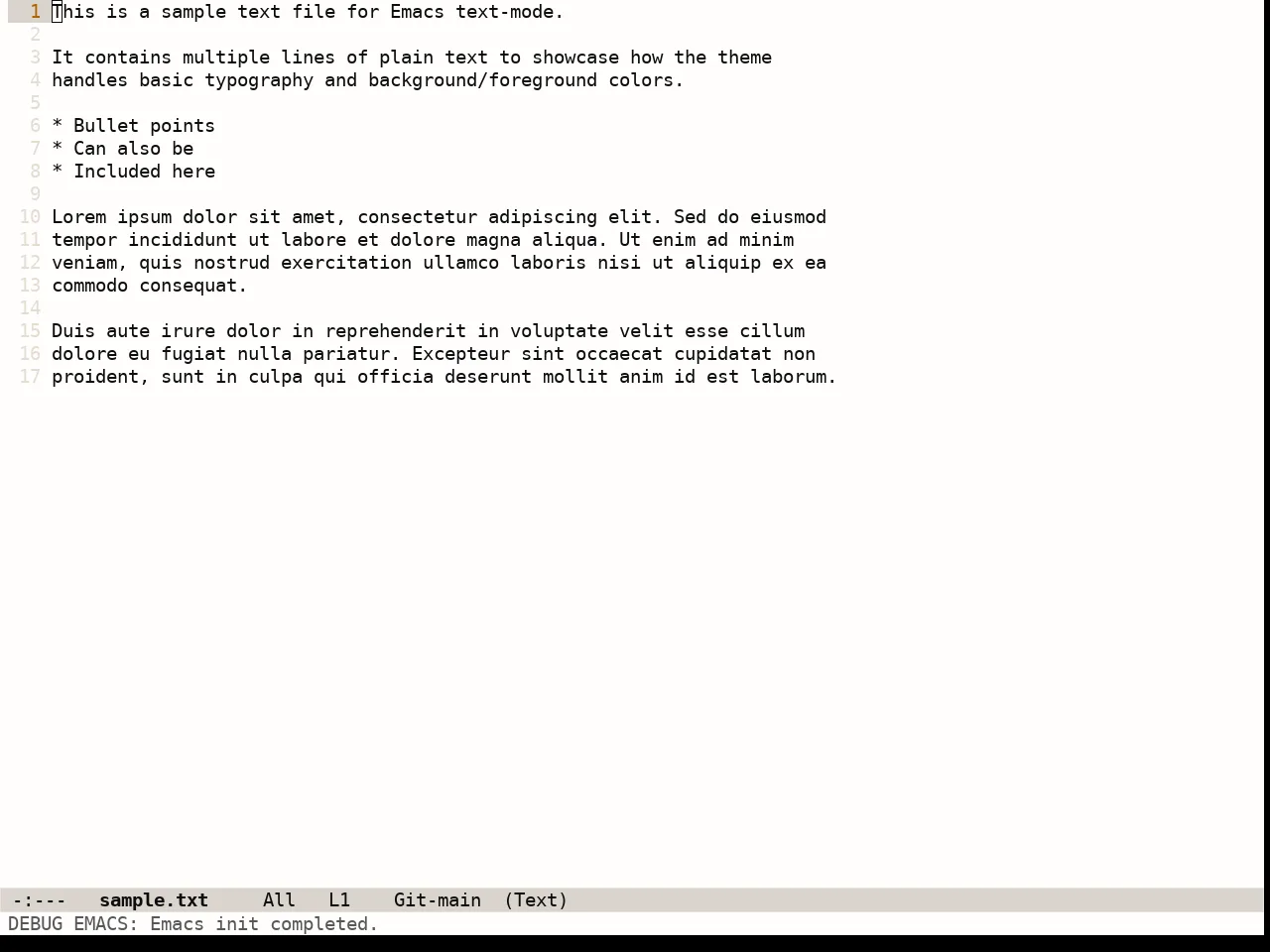 Lambda Light Theme in text-mode