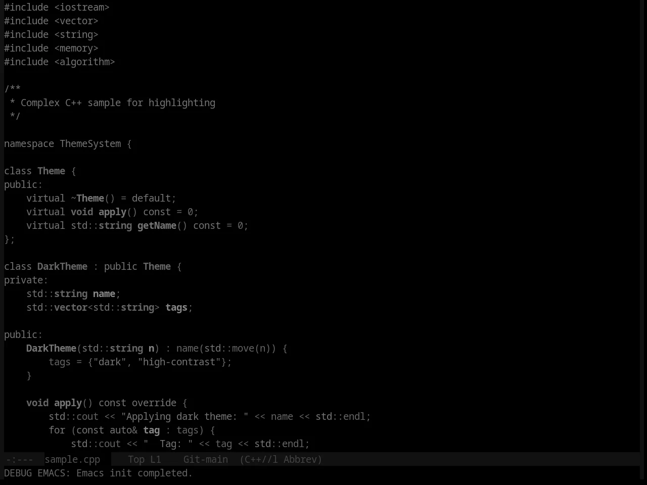 Late Night Theme in c++-mode