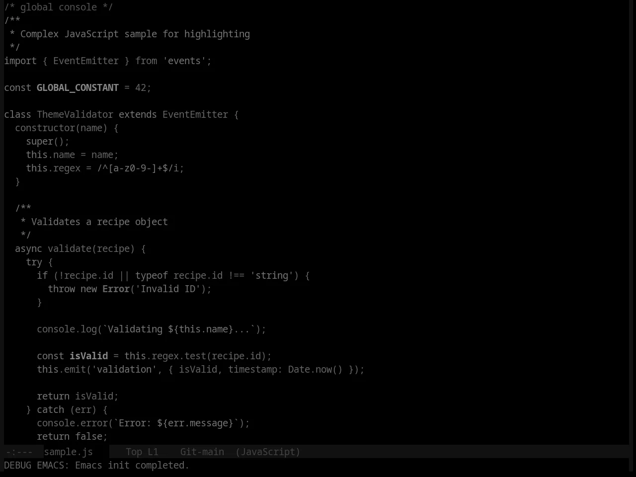 Late Night Theme in javascript-mode