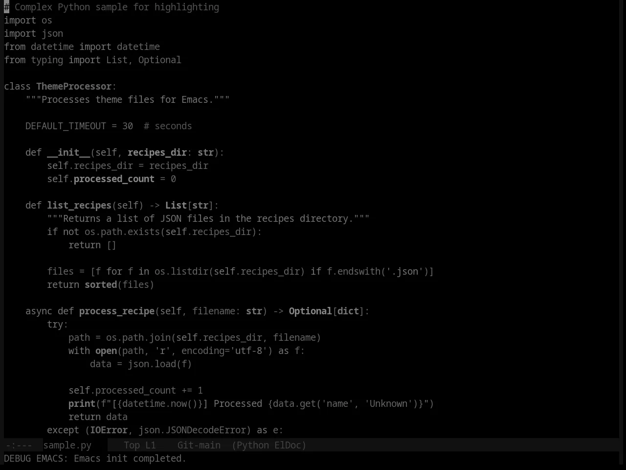 Late Night Theme in python-mode