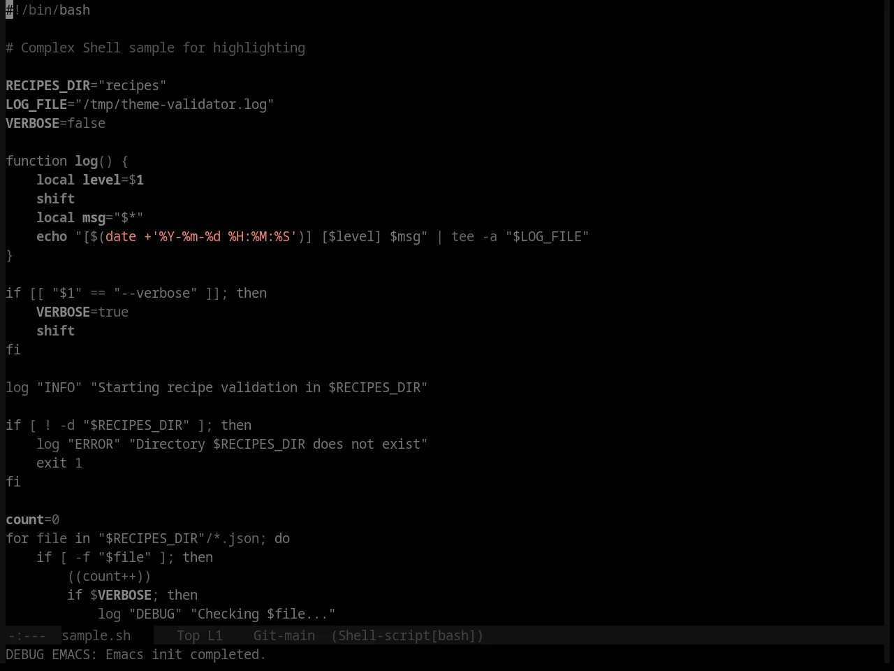 Late Night Theme in sh-mode