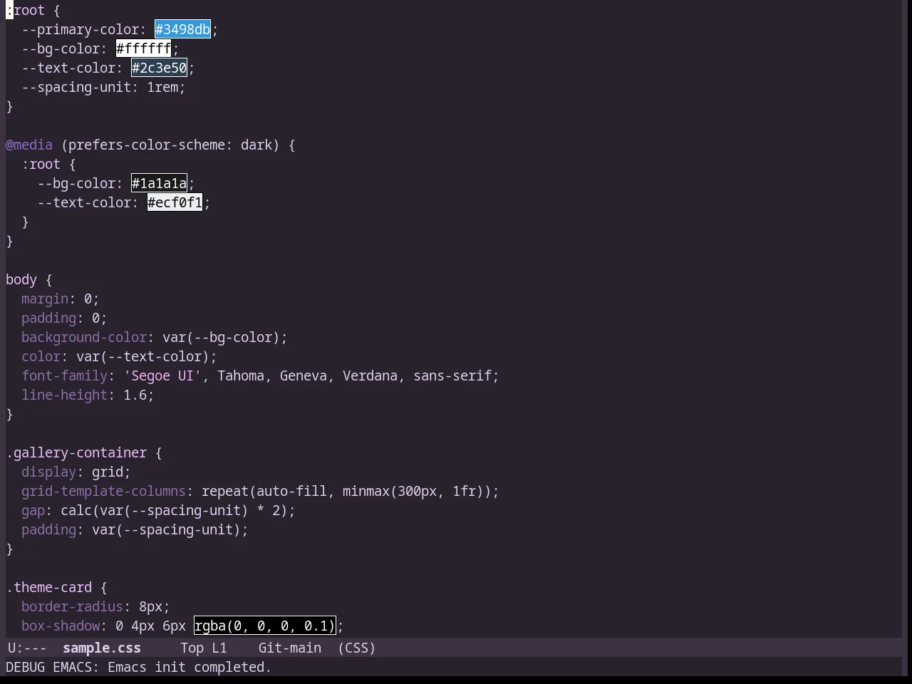 Lavender Theme in css-mode