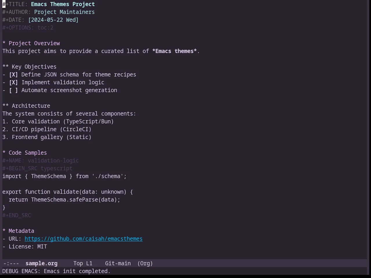 Lavender Theme in org-mode