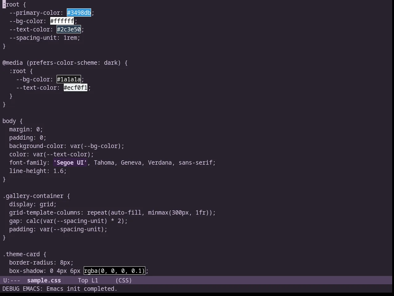 Lavenderless Theme in css-mode