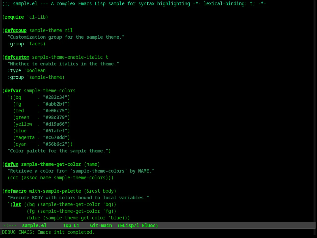 Lawrence Theme in emacs-lisp-mode