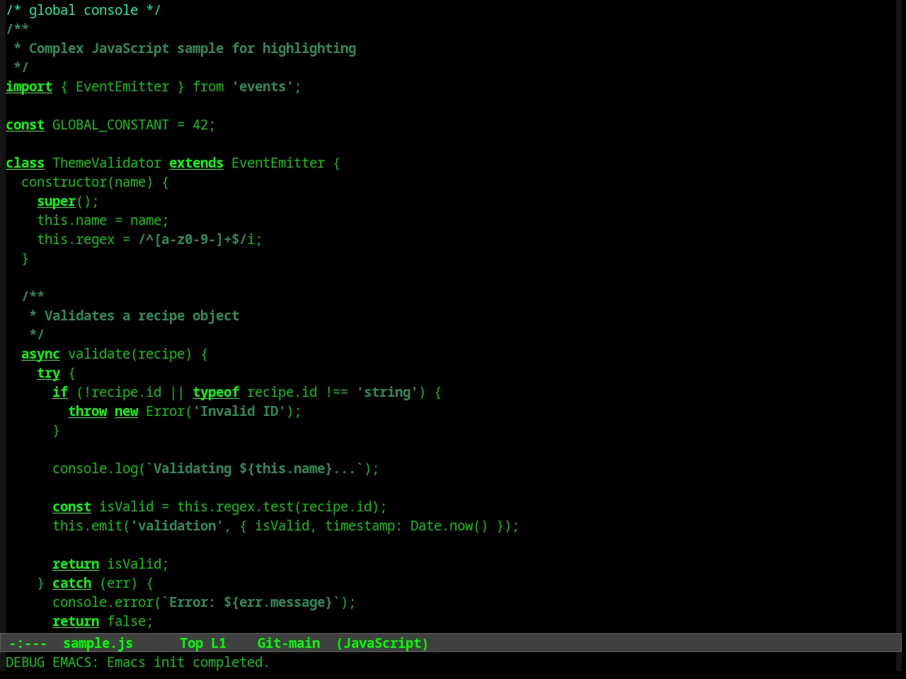 Lawrence Theme in javascript-mode