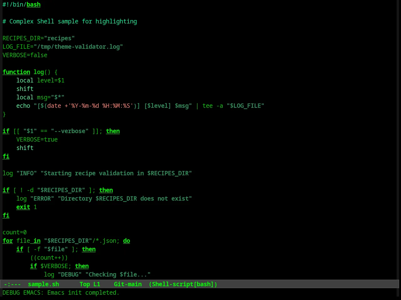 Lawrence Theme in sh-mode