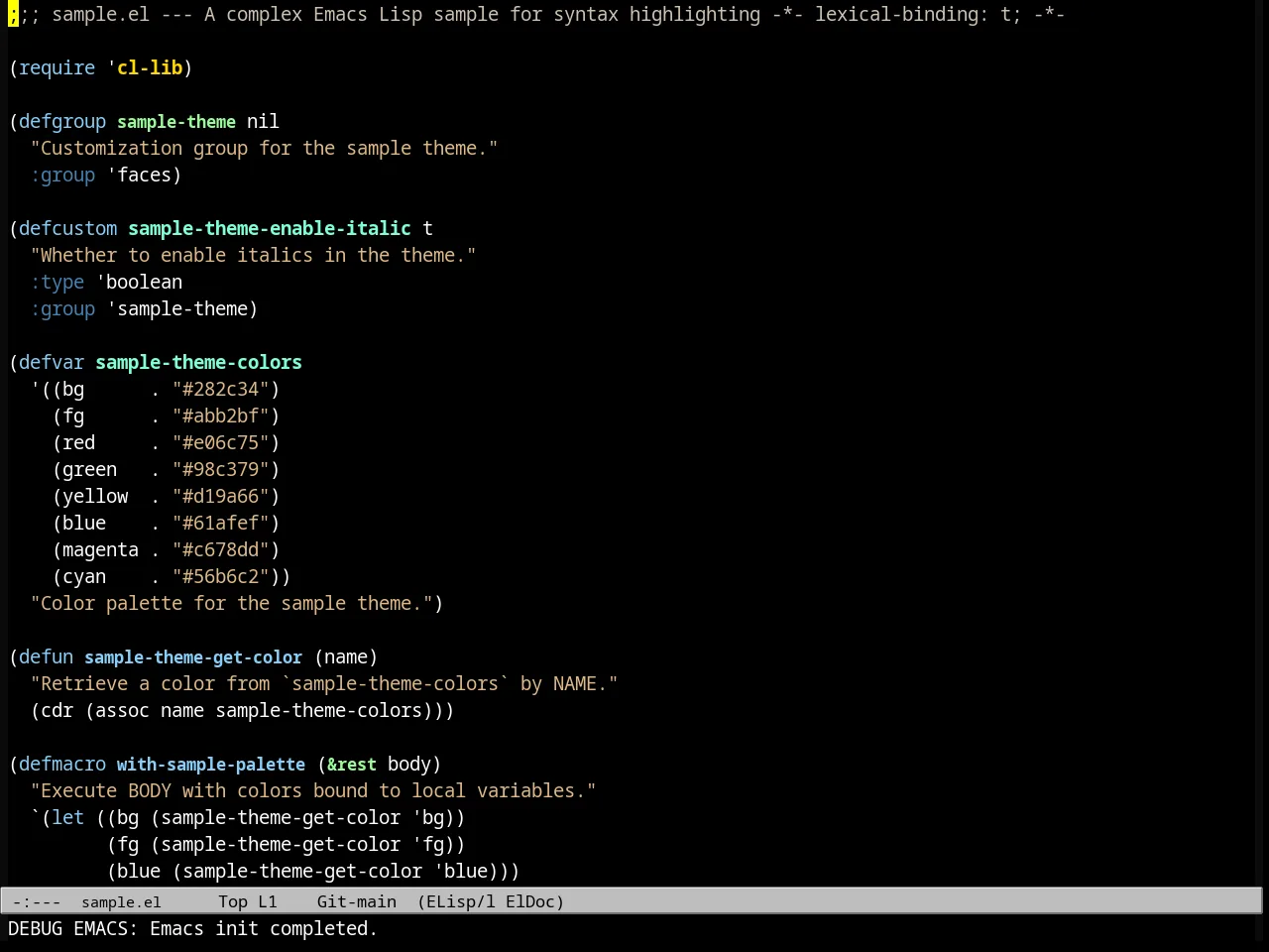 Ld Dark Theme in emacs-lisp-mode