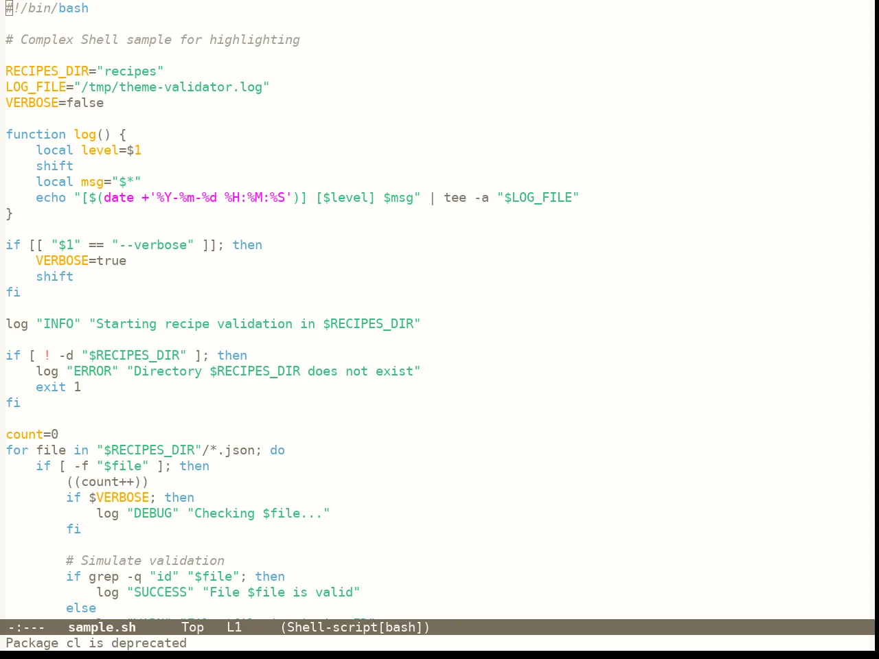 Lenlen Theme in sh-mode