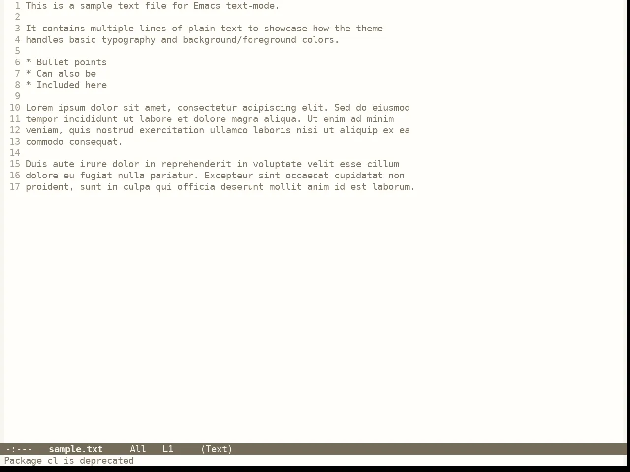 Lenlen Theme in text-mode