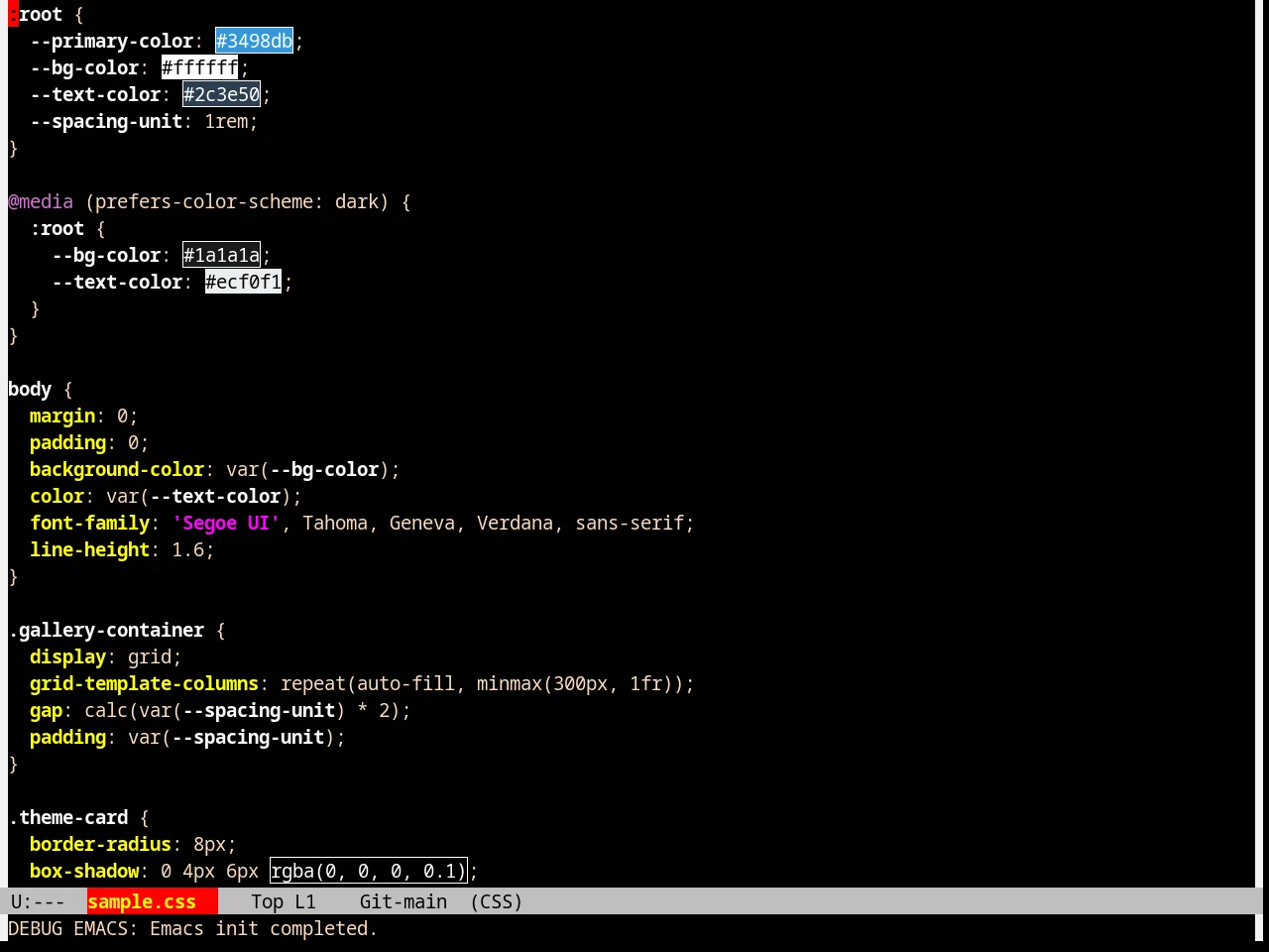 Lethe Theme in css-mode