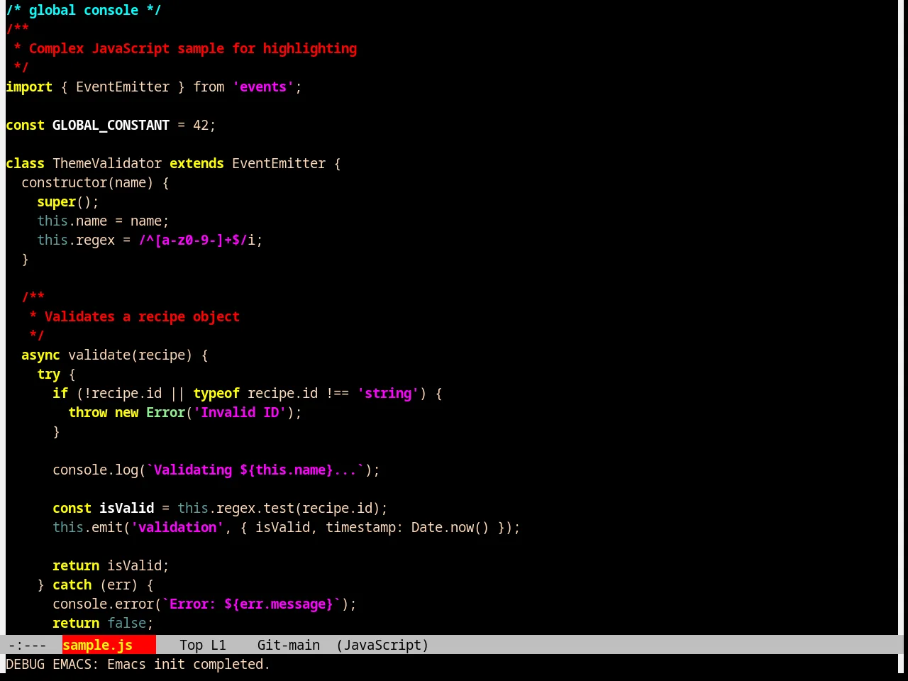 Lethe Theme in javascript-mode