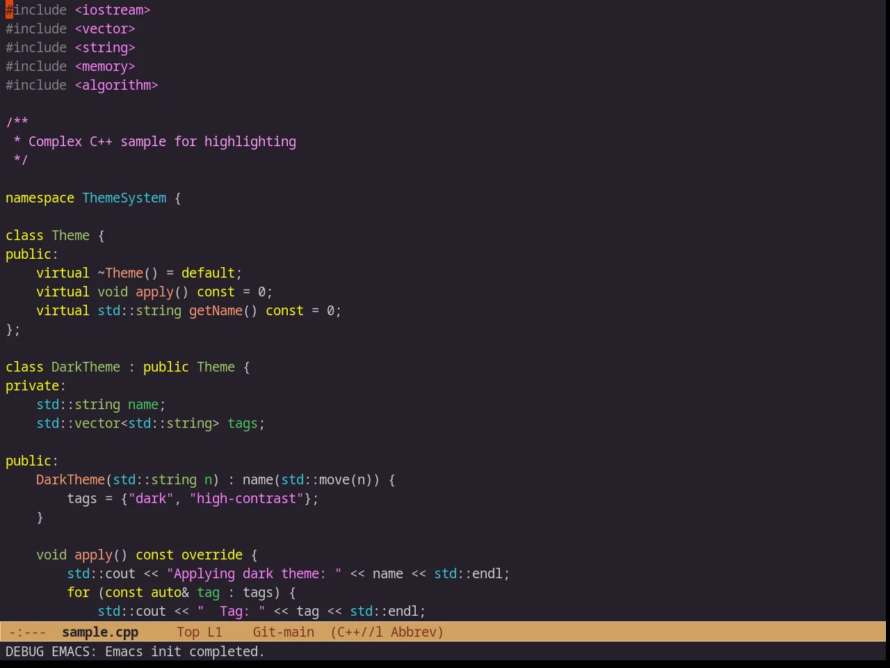 Leuven Dark in c++-mode