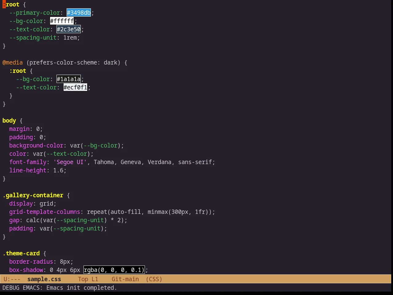 Leuven Dark in css-mode