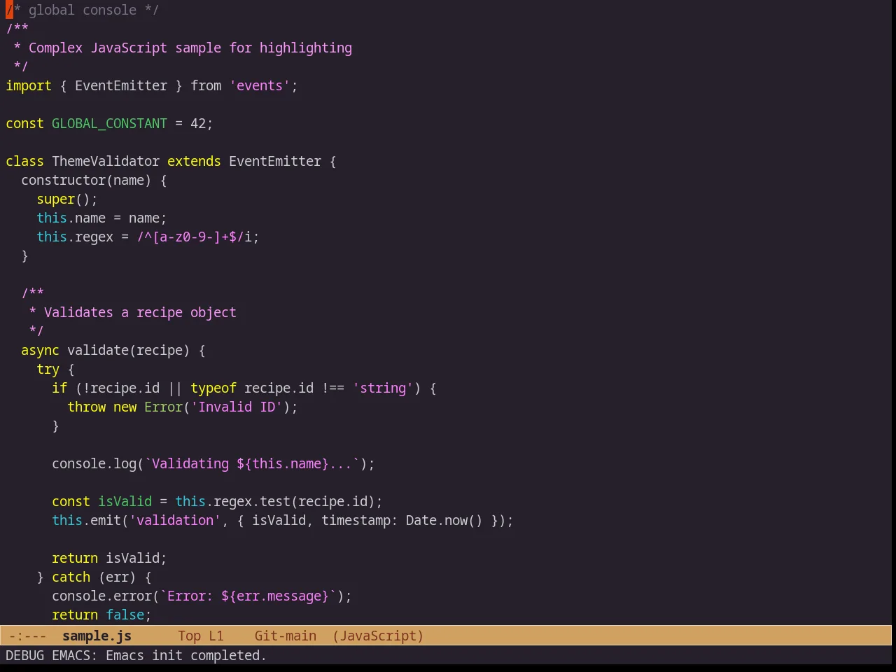 Leuven Dark in javascript-mode