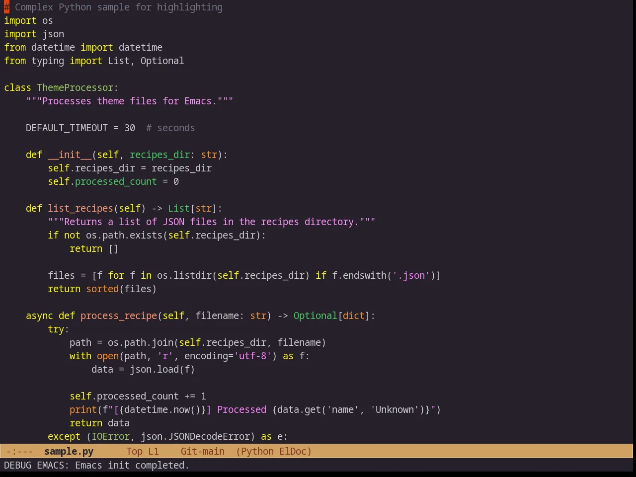 Leuven Dark in python-mode