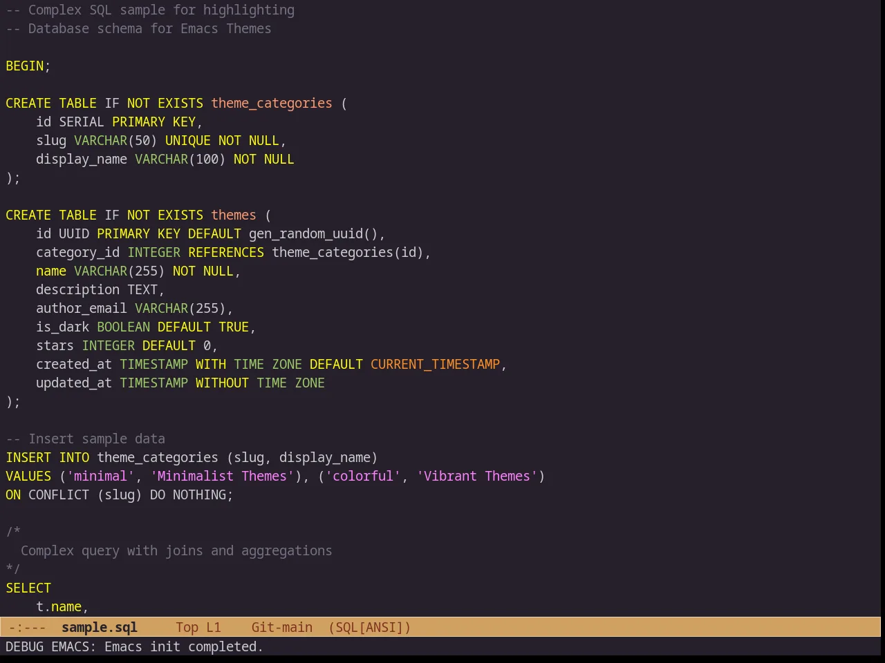Leuven Dark in sql-mode