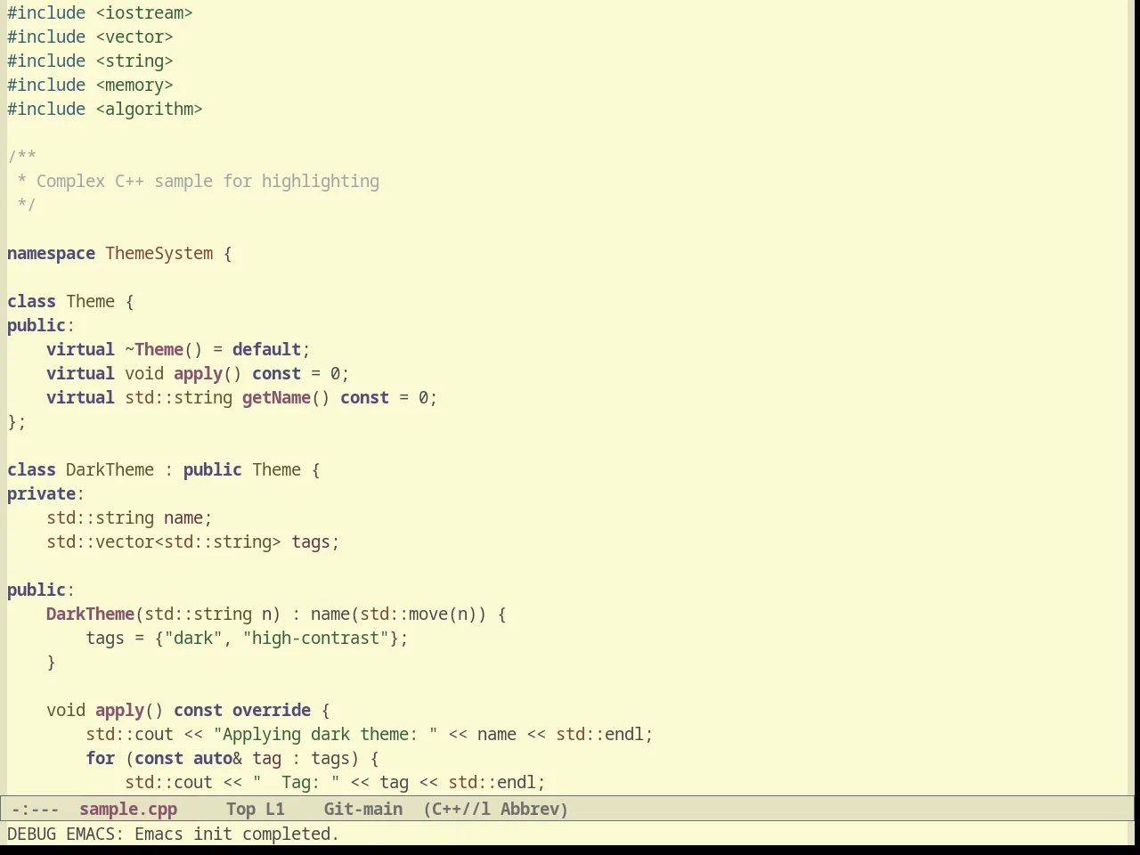 Light Soap Theme in c++-mode