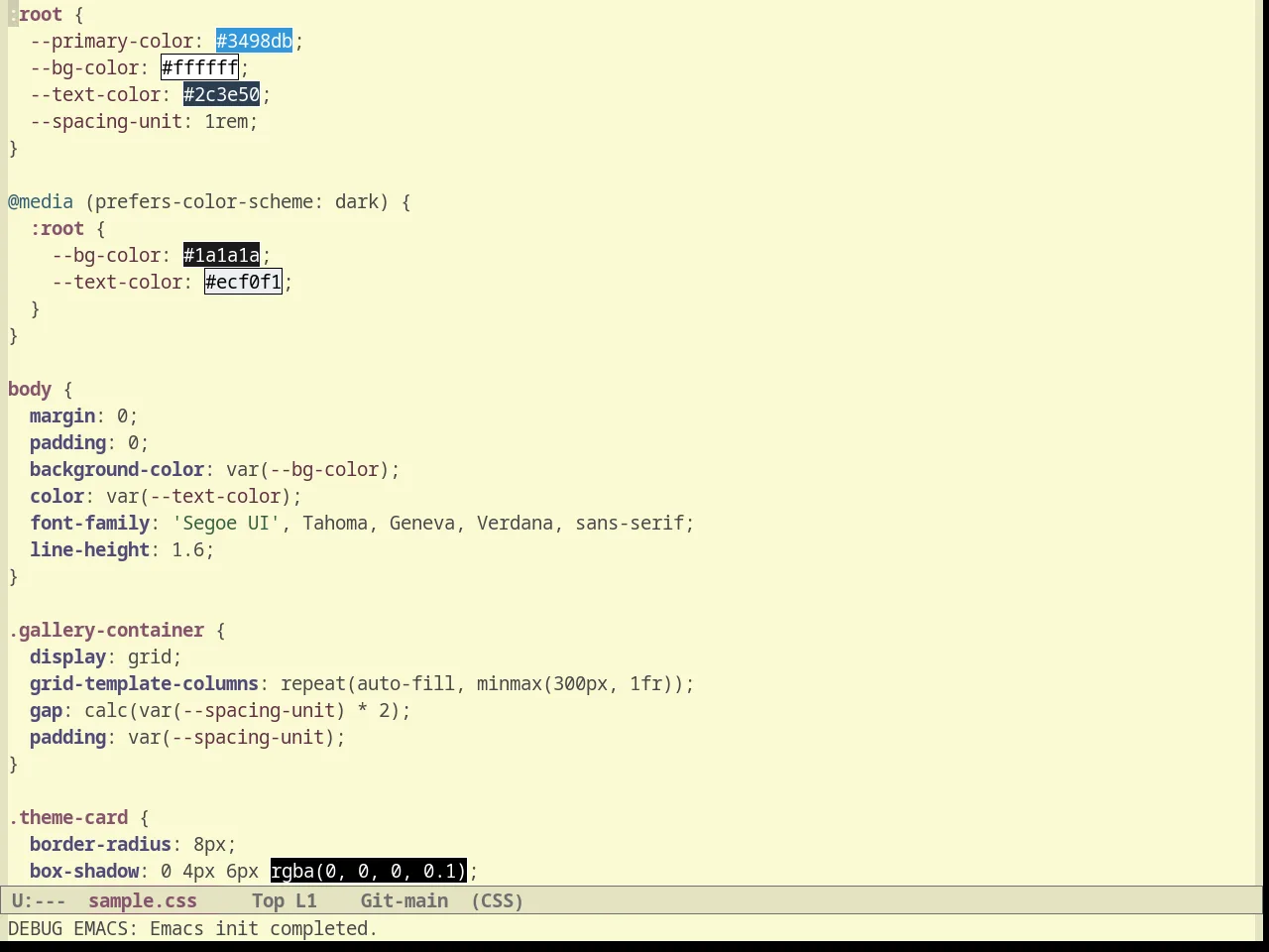 Light Soap Theme in css-mode