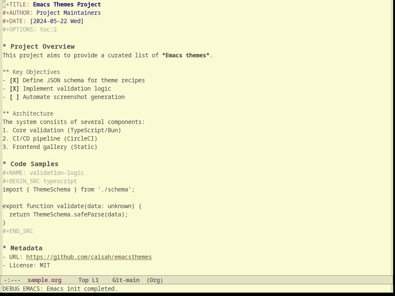 Light Soap Theme in org-mode
