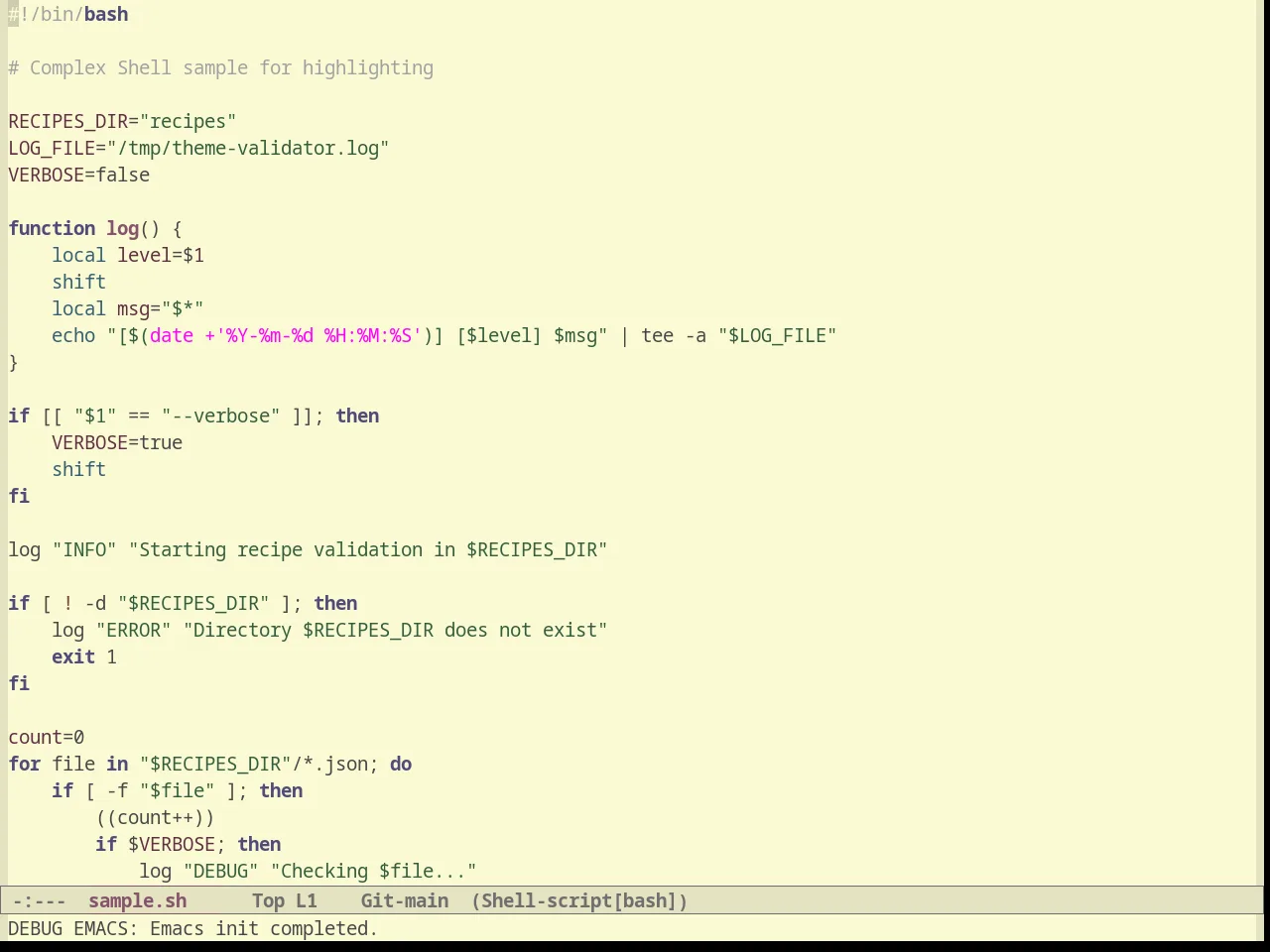 Light Soap Theme in sh-mode