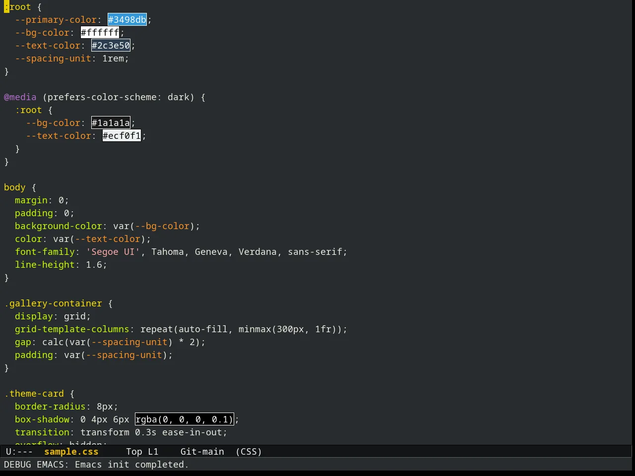 Liso Theme in css-mode