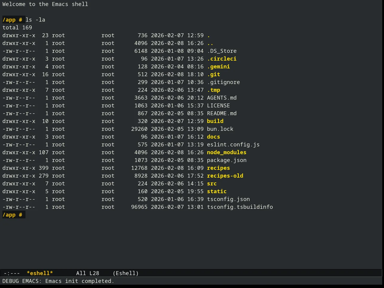 Liso Theme in eshell